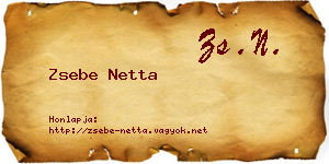Zsebe Netta névjegykártya